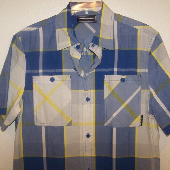 THE HUNDREDS PLAID CASUAL DRESS SHIRT S3556 - Picture 2 of 13